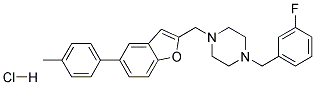 1-(3-FLUOROBENZYL)-4-([5-(4-METHYLPHENYL)-1-BENZOFURAN-2-YL]METHYL)PIPERAZINE HYDROCHLORIDE Struktur