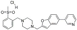 1-[2-(METHYLSULFONYL)BENZYL]-4-[(5-PYRIDIN-3-YL-1-BENZOFURAN-2-YL)METHYL]PIPERAZINE HYDROCHLORIDE Struktur