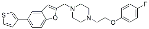 1-[2-(4-FLUOROPHENOXY)ETHYL]-4-([5-(3-THIENYL)-1-BENZOFURAN-2-YL]METHYL)PIPERAZINE Struktur