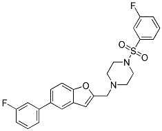 1-([5-(3-FLUOROPHENYL)-1-BENZOFURAN-2-YL]METHYL)-4-[(3-FLUOROPHENYL)SULFONYL]PIPERAZINE