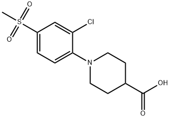 1-[2-CHLORO-4-(METHYLSULFONYL)PHENYL]PIPERIDINE-4-CARBOXYLIC ACID Struktur