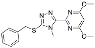 2-[5-(BENZYLTHIO)-4-METHYL-(4H)-1,2,4-TRIAZOL-3-YL]-4,6-DIMETHOXYPYRIMIDINE Struktur