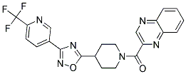 2-[(4-(3-[6-(TRIFLUOROMETHYL)PYRIDIN-3-YL]-1,2,4-OXADIAZOL-5-YL)PIPERIDIN-1-YL)CARBONYL]QUINOXALINE Struktur