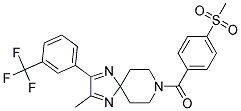 2-METHYL-8-[4-(METHYLSULFONYL)BENZOYL]-3-[3-(TRIFLUOROMETHYL)PHENYL]-1,4,8-TRIAZASPIRO[4.5]DECA-1,3-DIENE Struktur