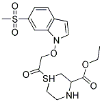 1-[[[6-(METHYLSULPHONYL)INDOL-1-YL]OXY]ACETYL]THIOMORPHOLINE-3-CARBOXYLIC ACID, ETHYL ESTER Structure