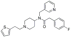 2-(4-FLUOROPHENYL)-N-(PYRIDIN-3-YLMETHYL)-N-(1-[2-(2-THIENYL)ETHYL]PIPERIDIN-4-YL)ACETAMIDE Struktur