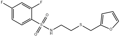 2,4-Difluoro-N-{2-[(fur-2-ylmethyl)thio]ethyl}benzenesulphonamide Struktur