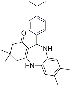 11-(4-Isopropylphenyl)-3,3,7,8-tetramethyl-2,3,4,5,10,11-hexahydro-1H-dibenzo(b,e)[1,4]diazepin-1-one Struktur