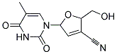 2,5-DIHYDRO-5-(3,4-DIHYDRO-5-METHYL-2,4-DIOXOPYRIMIDIN-1(2H)-YL)-2-(HYDROXYMETHYL)FURAN-3-CARBONITRILE Struktur