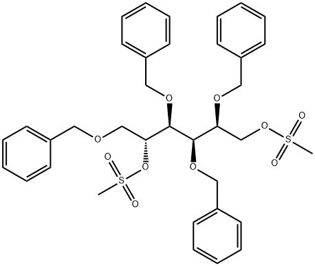 2,3,4,6-TETRA-O-BENZYL-1,5-DI-O-METHANESULFONYL-D-GLUCITOL Struktur