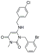 1-(2-BROMOBENZYL)-6-[(4-CHLOROBENZYL)AMINO]-3-METHYLPYRIMIDINE-2,4(1H,3H)-DIONE Struktur