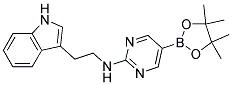 [2-(1H-INDOL-3-YL)-ETHYL]-[5-(4,4,5,5-TETRAMETHYL-[1,3,2]DIOXABOROLAN-2-YL)-PYRIMIDIN-2-YL]-AMINE Struktur