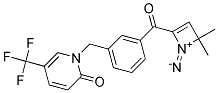 1-[3-[2,4-DIAZA-4,4-DIMETHYL-1-OXOBUT-2-EN-1-YL]BENZYL]-5-(TRIFLUOROMETHYL)-2-PYRIDONE Struktur