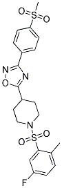 1-[(5-FLUORO-2-METHYLPHENYL)SULFONYL]-4-(3-[4-(METHYLSULFONYL)PHENYL]-1,2,4-OXADIAZOL-5-YL)PIPERIDINE Struktur