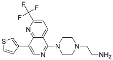 2-(4-[8-(3-THIENYL)-2-(TRIFLUOROMETHYL)-1,6-NAPHTHYRIDIN-5-YL]PIPERAZIN-1-YL)ETHANAMINE Struktur