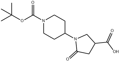 1-[1-(叔丁氧基羰基)-4-哌啶基]-5-氧代-3-吡咯烷羧酸, 937601-51-9, 結構式