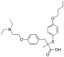 2-(4-BUTOXY-PHENYLSULFANYL)-3-[4-(2-DIETHYLAMINO-ETHOXY)-PHENYL]-2-METHYL-PROPIONIC ACID Struktur