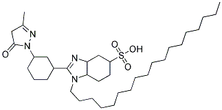 2-[3-(3-METHYL-5-OXO-4,5-DIHYDROPYRAZOL-1-YL)CYCLOHEXYL]-1-OCTADECYL-3A,4,5,6,7,7A-HEXHYDRO-1H-BENZOIMIDAZOLE-5-SULFONIC ACID Struktur