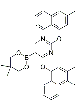 2,4-Bis-(benxyloxy)-5-(5,5-dimethyl-[1,3,2]-dioxaborinan-2-yl)pyrimidine Struktur