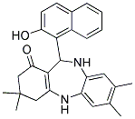 11-(2-Hydroxy-1-naphthyl)-3,3,7,8-tetramethyl-2,3,4,5,10,11-hexahydro-1H-dibenzo(b,e)[1,4]diazepin-1-one Struktur