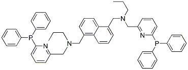 1,5-bis[{6-(diphenylphosphino)-2-pyridylmethyl}n-propylaminomethyl] naphthalene Struktur