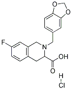 2-BENZO[1,3]DIOXOL-5-YLMETHYL-7-FLUORO-1,2,3,4-TETRAHYDRO-ISOQUINOLINE-3-CARBOXYLIC ACID HYDROCHLORIDE Struktur