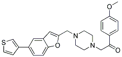 1-(4-METHOXYPHENYL)-2-(4-([5-(3-THIENYL)-1-BENZOFURAN-2-YL]METHYL)PIPERAZIN-1-YL)ETHANONE Struktur