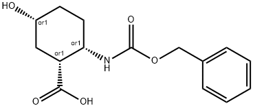 (1R*,2S*,5R*)-2-BENZYLOXYCARBONYLAMINO-5-HYDROXY-CYCLOHEXANECARBOXYLIC ACID Struktur