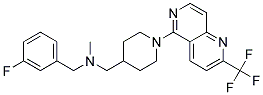 1-(3-FLUOROPHENYL)-N-METHYL-N-((1-[2-(TRIFLUOROMETHYL)-1,6-NAPHTHYRIDIN-5-YL]PIPERIDIN-4-YL)METHYL)METHANAMINE Struktur