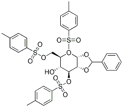 1,2-O-BENZYLIDENE-3,5,6-TRI-O-(P-TOLUOLSULFONYL)-ALPHA-D-GLUCOPYRANOSIDE