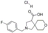 2-(4-FLUORO-BENZYL)-8-OXA-2-AZA-SPIRO[4.5]DECANE-4-CARBOXYLIC ACID HYDROCHLORIDE Struktur