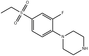 1-[(4-ETHYLSULFONYL-2-FLUORO)PHENYL]PIPERAZINE Struktur