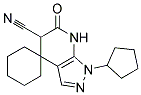 1'-CYCLOPENTYL-6'-OXO-1',5',6',7'-TETRAHYDROSPIRO[CYCLOHEXANE-1,4'-PYRAZOLO[3,4-B]PYRIDINE]-5'-CARBONITRILE Struktur