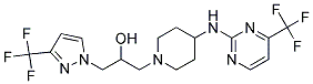 1-[3-(trifluoromethyl)-1H-pyrazol-1-yl]-3-(4-{[4-(trifluoromethyl)pyrimidin-2-yl]amino}piperidino)propan-2-ol Struktur