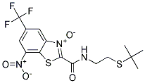 2-({[2-(tert-Butylthio)ethyl]amino}carbonyl)-7-nitro-5-(trifluoromethyl)-1,3-benzothiazol-3-ium-3-olate Struktur