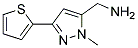 1-[1-methyl-3-(2-thienyl)-1H-pyrazol-5-yl]methanamine Struktur