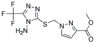 1-(4-Amino-5-trifluoromethyl-4H-[1,2,4]triazol-3-ylsulfanylmethyl)-1H-pyrazole-3-carboxylicacidmethylester Struktur