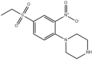 1-[4-(ETHYLSULFONYL)-2-NITROPHENYL]PIPERAZINE Struktur