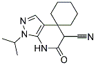 1'-ISOPROPYL-6'-OXO-1',5',6',7'-TETRAHYDROSPIRO[CYCLOHEXANE-1,4'-PYRAZOLO[3,4-B]PYRIDINE]-5'-CARBONITRILE Struktur