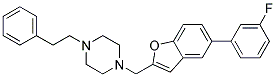 1-([5-(3-FLUOROPHENYL)-1-BENZOFURAN-2-YL]METHYL)-4-(2-PHENYLETHYL)PIPERAZINE Struktur