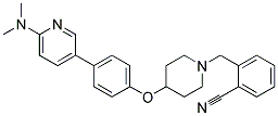 2-[(4-(4-[6-(DIMETHYLAMINO)PYRIDIN-3-YL]PHENOXY)PIPERIDIN-1-YL)METHYL]BENZONITRILE Struktur