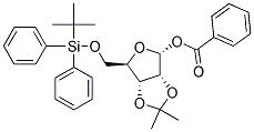 1-O-BENZOYL-5-O-(TERT-BUTYLDIPHENYLSILYL)-2,3-O-ISOPROPYLIDENE-ALPHA-D-RIBOFURANOSE Struktur