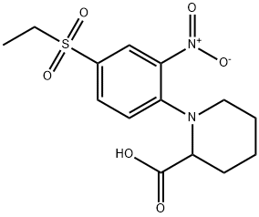 1-[4-(ETHYLSULFONYL)-2-NITROPHENYL]PIPERIDINE-2-CARBOXYLIC ACID Struktur