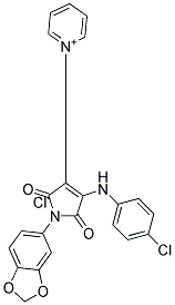 1-[1-(1,3-benzodioxol-5-yl)-4-(4-chloroanilino)-2,5-dioxo-2,5-dihydro-1H-pyrrol-3-yl]pyridinium chloride Struktur