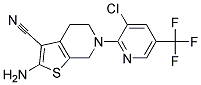 2-Amino-6-[3-chloro-5-(trifluoromethyl)pyridin-2-yl]-4,5,6,7-tetrahydrothieno[2,3-c]pyridine-3-carbonitrile Struktur