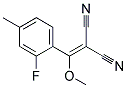 [(2-fluoro-4-methylphenyl)(methoxy)methylidene]propanedinitrile Struktur