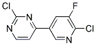 2-Chloro-4-(6-chloro-5-fluoro-pyridin-3-yl)-pyrimidine Struktur