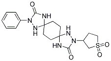 2-(1,1-Dioxotetrahydro-1H-1lambda6-thiophen-3-yl)-10-phenyl-1,2,4,9,10,12-hexaazadispiro(4.2.4.2)tetradecane-3,11-dione Struktur