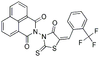 2-(4-Oxo-2-thioxo-5-((2-(trifluoromethyl)phenyl)methylene)-1,3-thiazolan-3-yl)-1H-benzo(de)isoquinoline-1,3(2H)-dione Struktur