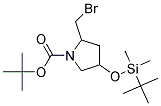 2-BROMOMETHYL-4-(TERT-BUTYL-DIMETHYL-SILANYLOXY)-PYRROLIDINE-1-CARBOXYLIC ACID TERT-BUTYL ESTER Struktur